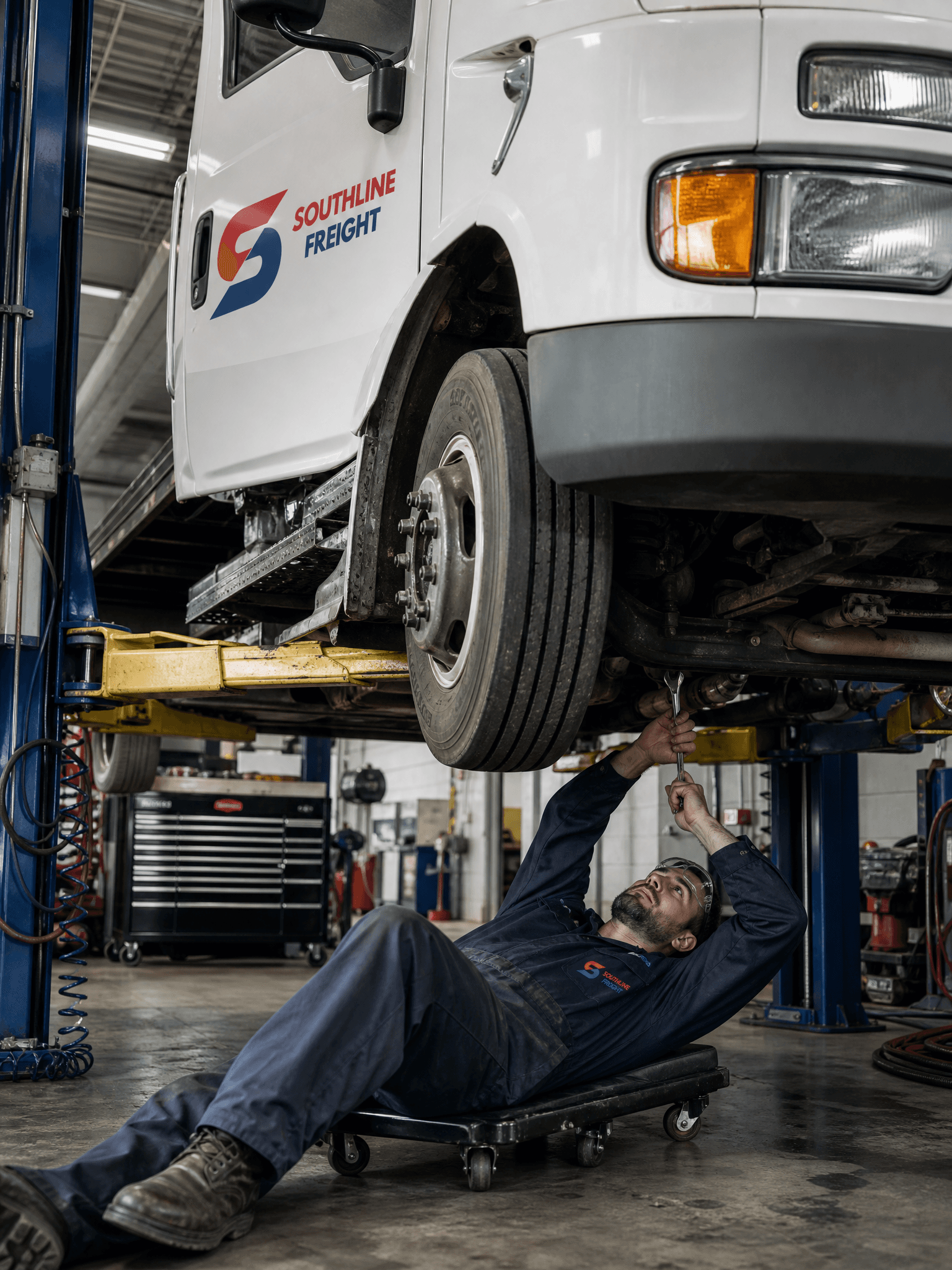 Southline Freight technician servicing a commercial truck
